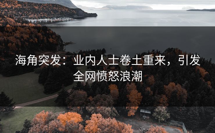 海角突发：业内人士卷土重来，引发全网愤怒浪潮