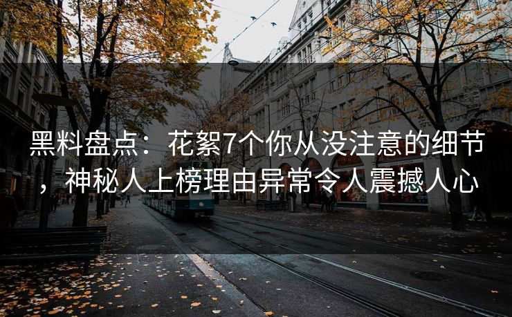 黑料盘点：花絮7个你从没注意的细节，神秘人上榜理由异常令人震撼人心